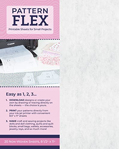 Pattern Flex: Printable Sheets for Small Projects; 20 Non-Woven Sheets, 8 1/2" x 11"
