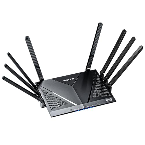 WAVLINK AX6000 WiFi 6 Mesh Router with 2.5G Port, 2025 6.0 Gbps Gigabit Wireless Internet Router, Coverage 2,500 sq.ft., 256 Devices, 8 High Gain Antennas, OpenVPN, WPA3, Parental Control, QoS
