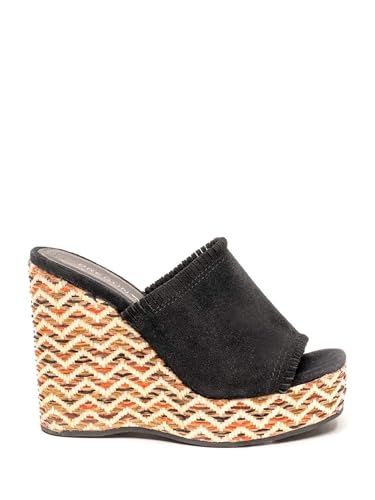 Sandales compensées pour femme noir 2319508 avec semelle légère et stable