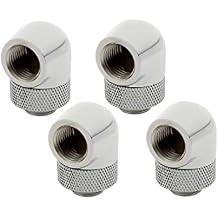 XSPC G1/4" 90 Degree Rotary Fitting V2, Chrome, 4-Pack