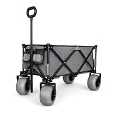 Carrello da Spiaggia Pieghevole con Ruote Ballon, Grigio