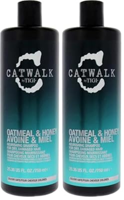 TIGI Bed Head - Catwalk by TIGI Oatmeal & Honey  Champú Nutritivo para Cabellos Dañados  750 ml  Paquete de 2 