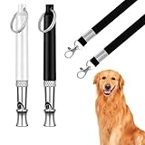 Sifflet Ultrason Chien, 2 pièces Sifflet Ultrason Chien Anti Aboiement, Sifflet Ultrason Chien Anti Agression, Sifflet Chien, Sifflet Chien Rappel Haute Fréquence, Convient à la plupart des races.