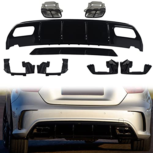 Diffuseur arrière avec embouts d'échappement pour Benz Classe A W176 A45 AMG 2012-2018 - 5