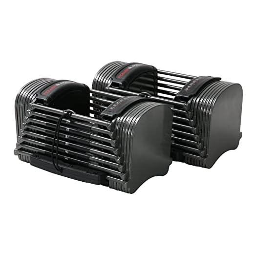 PowerBlock Sport 50 Adjustable Dumbbells, Sold in Pairs, 10-50 lb. Dumbbells, Durable Steel Build, Innovative At Home Workout Equipment, All-in-One Exercise Dumbbells, Strength Training