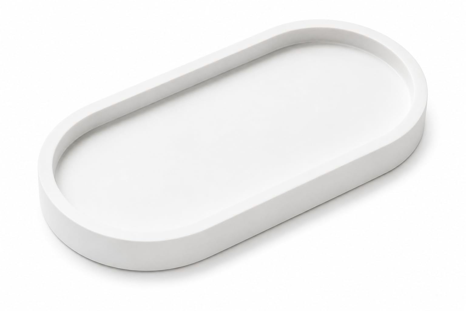 FARAMIR STORE Handcrafted White Oval Tray for Bathroom & Home Decor