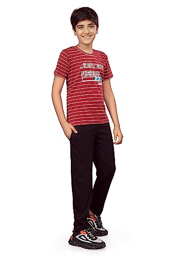 Image of Kids Night Suit for Boys - Cotton Set of Pyjama & T-Shirt Sleepwear - Lightweight & Comfortable Night Wear for Kids
