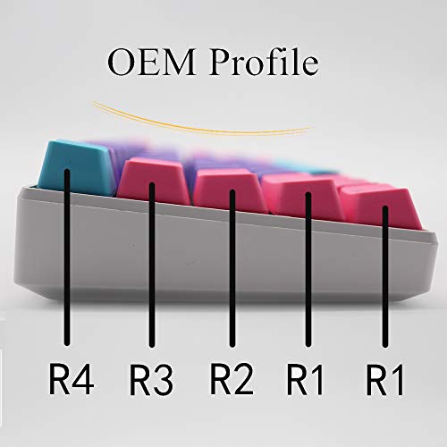 Image of WHYSP 61 PBT Keycaps for 60 Percent Keyboard, Backlit Keycap Set for Mechanical Gaming Keyboard OEM Profile Blue Keycaps with Key Puller for Cherry MX Switches (Peach)