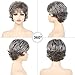 SEVENCOLORS Short Gray Wigs for Women Mixed Grey Pixie Cut Wigs with Bangs Natural Looking Synthetic Hair Short Curly Wigs for Older Women