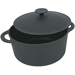 Cazuela Chica Tradifonte Cocotte Redonda De Hierro Fundido Esmaltada Negra Ø 26 Cm, 5 L