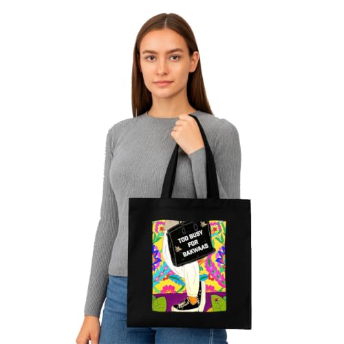 Image of Black Tote Bag With Pocket Printed Designed Canvas Tote Bags For Women large capacity,Tote bag For Shopping, College, Travel, More Canvas Handbag For Unisex Bag