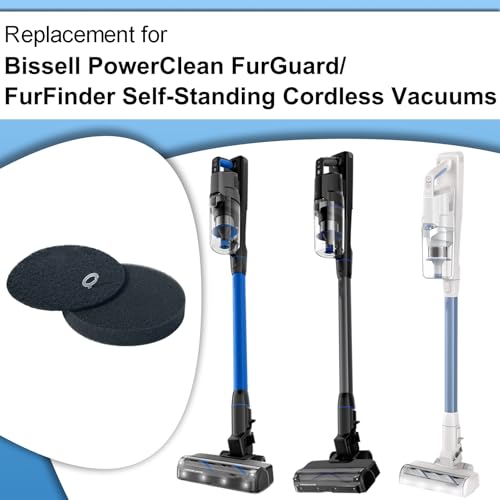 Image of 4 Pack Foam Filters Replacement for Bissell Bissell 4052 4039 4137 PowerClean FurGuard 280W and FurFinder 200W Self-Standing Cordless Vacuum