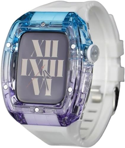 [FYKABCL] Schik Transparent Watch Case Fluorine Rubber BandAfor 8 7 6 5 4 SE 44mm 45mmV[YpAX̓NAvP[XXgbvNXvmodLbgANZT[
