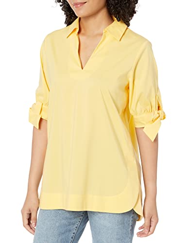 Foxcroft Women's Vivien Elbow Sleeve Stretch Tunic, Banana Cream, 22W #TOP12