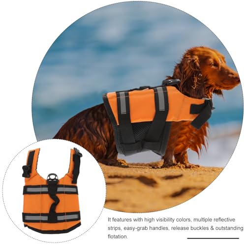 Toyvian Warnschwimmweste für Welpen kleine Hunde, Reflektierende Streifen Atmungsaktiv Haltegriff D-Ring Leinenbefestigung Strand Wasseraktivitäten