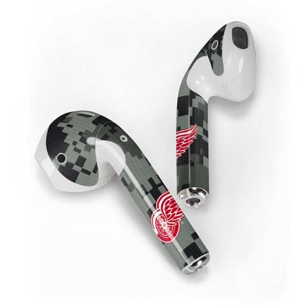 Skinit Decal Audio Skin Compatible with Apple AirPods - Officially Licensed NHL Detroit Red Wings Camo Design