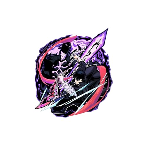Image of Solo Leveling Peeker Anime Manga Decal Water Resistant Sticker Indoor Use Ideal for Laptop Window (Sung Jin Woo Purple)