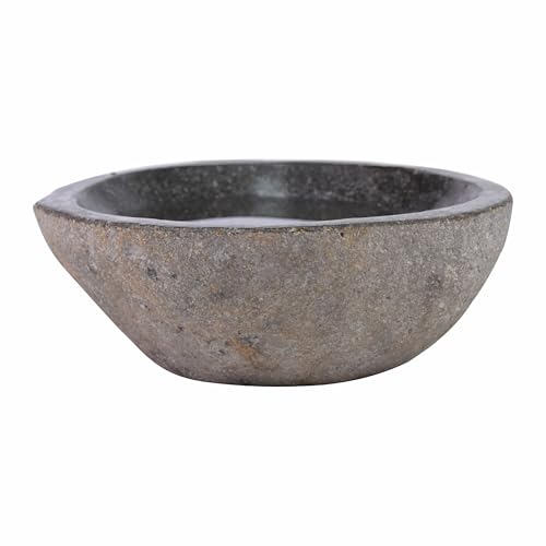 Divero Vogelbad aus Natur-Stein – grau – 23,5 x 9 cm – innen...
