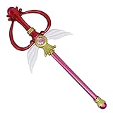 Mingshao Magical Girl Foam Cosplay Wand Staff with Wing Accents, Anime-Inspired Costume Prop Accessory (Moon Kaleido Scope)