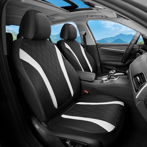 Image of FLORICH Car Seat Covers Front Seat, Leather Seat Covers for Cars, Waterproof Car Seat Protector Breathable, Front Seat Covers for Cars, Automotive Seat Covers Universal Fit for Most Car Truck SUV