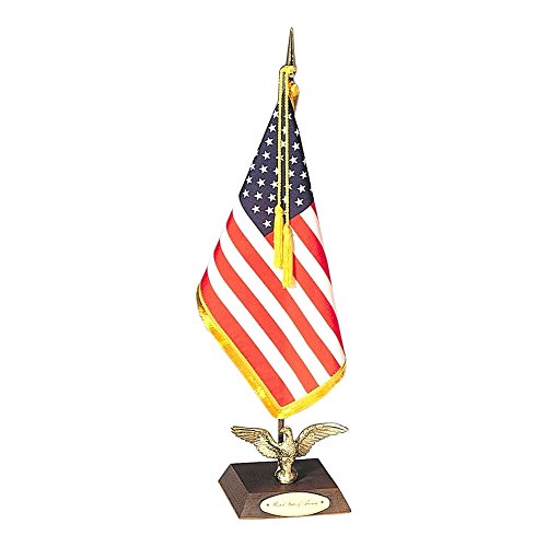 US flag desk sets (Ambassador Set) (8 in. x 12 in. / 5 in. Square Base)