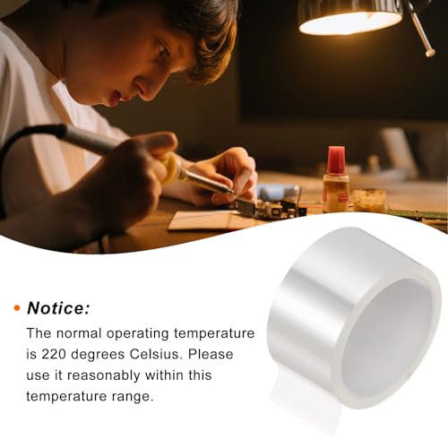Image of HARFINGTON 2 Rolls Heat Tape High Temperature Heat Resistant Tape 50mmx33m(108ft) Sublimation Thermal Heat Transfer Tape for Sublimation Press No Residue, Clear