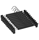 NORTHERN BROTHERS Black Pant Hangers,30Pack Plastic Pants Hangers Skirt Hangers with Clips Jean Hang