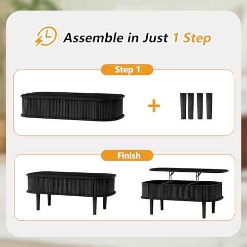 ORRD Fluted Lift Top Coffee Table