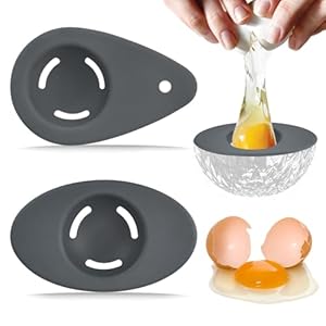 Zoyiancy 2pcs Egg Separator for Raw Eggs, Egg Yolk Separators Tool, Egg White Separator from Yolk, Silicone Egg White Separator for Kitchen Cooking Baking Gadget(2 Styles)