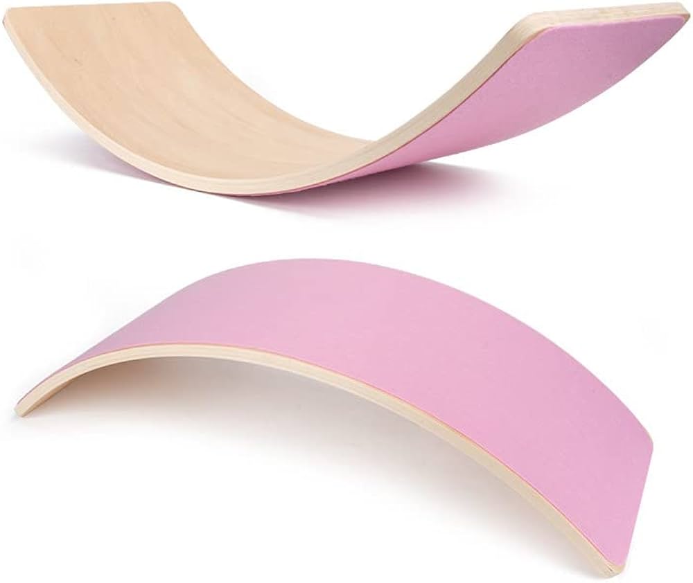 Amazon | SMALY バランスボード 木製 天然木 ピンク 83×30cm 2.2kg 耐