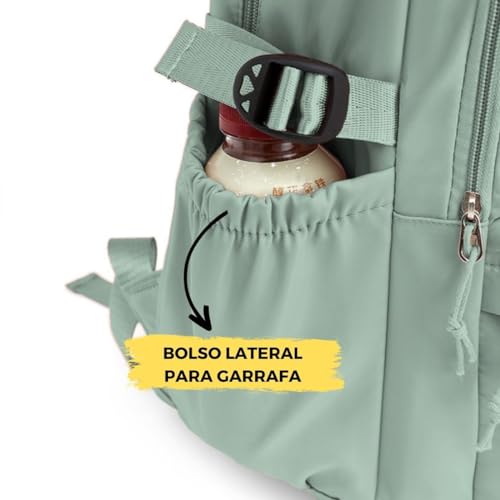 Mochila Feminina Escolar Bolsa Faculdade Viagem Anti Furto (Verde)