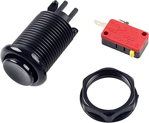 Fosiya 8X Arcade Tasten 30mm HappType Standard Drucktastenschalter mit 20cm Tastenkabel für Arcade Joystick Arcade1up Spielekonsole (Mix Farben)