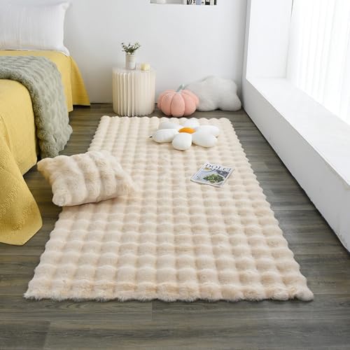 MAIFURUN Tapis en Velours à Bulles de Couleur Unie, Tapis décoratif Moderne, Couverture Confortable en Peluche, Coussin de Salon adapté aux Chambres à Coucher, Coussin de Sol Lavable,C- 150x180CM