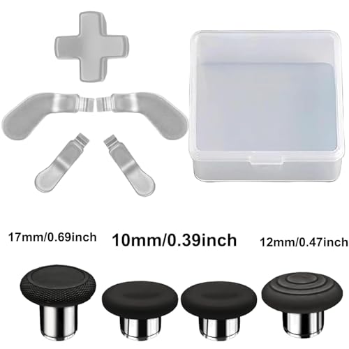 Image of 9 in1 Metal Thumbsticks Accessories for Xbox Elite Controller Series 2 Core, Replacement Paddles Parts Repair Kit for Elite Series 2 Core Controller with 4 Swap Joystick, 4 Paddles,1 D-Pads(Silver) [video game]