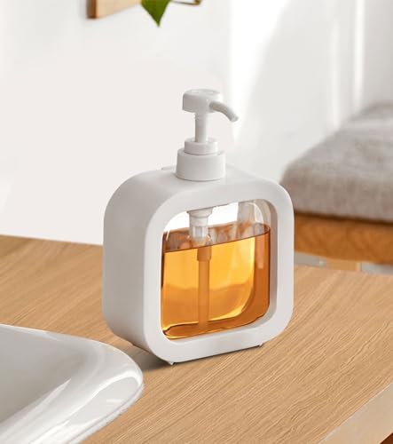 Image of Soap Dispenser, Refillable Hand Soap Dispenser for Bathroom and Dish Soap Dispenser for Kitchen Sink, Liquid Soap Dispenser with Waterproof Label, White Bathroom Dispenser 10 Oz