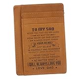 TOGEVAL Kartenhalter Herren-Geldbörse Kreditinhaber Kreditnehmer für Männer Kartenmappe scheckkarten-etui Wallet Halter für RFID-Karten Schutzhülle für RFID-Karten Echtes Leder Brown