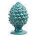 Baroni Home Pigna Siciliana Colorata Turchese, Pigna Decorativa in Porcellana Dipinta a Mano, H 22