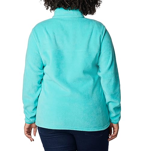 Image of Columbia Womens Benton Springs Half Snap II Pull Over Fleece Jacket, Dark Stone /Canoe /Vintage Blue, 3X