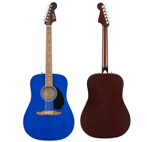 Image of Fender California Redondo Dreadnought Acoustic Guitar - Saphire Blue Bundle with Gig Bag, Strap, Strings, Picks, and Austin Bazaar Instructional Video