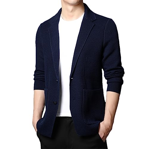 DBFBDTU Men Knit Cardigan Sweater Casual Solid Coats Jacket