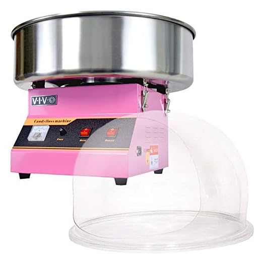 VIVO Pink Electric Commercial Cotton Candy Machine/Candy Floss Maker with Bubble Shield (CANDY-KIT-1)