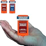 Travel Size - Mando Whole Body Deodorant - Men's Aluminum-Free Smooth Solid Stick Deodorant - Bourbon Leather And Pro Sport - 0.5oz - Pack Of 02 - Travel Size