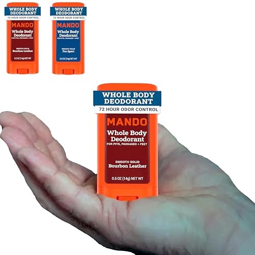 Travel Size - Mando Whole Body Deodorant - Men's Aluminum-Free Smooth Solid Stick Deodorant - Bourbon Leather And Pro Sport - 0.5oz - Pack Of 02 - Travel Size