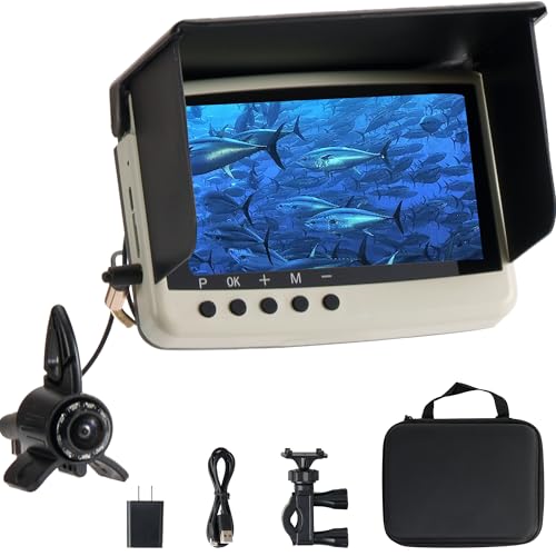 Jiisquilyx Underwater Camera & Fish Finder: 5.5 Inch OLED 1080P Waterproof Ice Fishing Camera with...