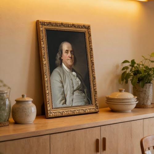 Poster Benjamin Franklin pour embellir un mur vide avec toile et cadre inclus