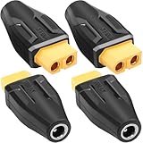 Xiatiaosann 4 個XT60 メスへからDC5521 オスのアダプター、XT60 メスから DC 5.5 x 2.1mm コネクタ、TS100 はんだごて FPV モニター電源 LiPo バッテリー用