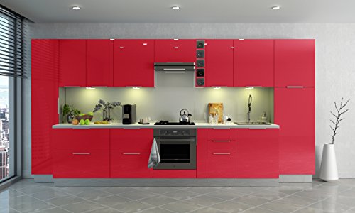 Berlioz Creations - Mueble bajo de Cocina, con Horno, Otros, Rojo Brillante, 60 x 52