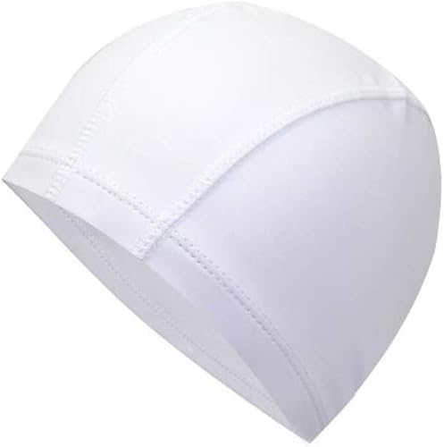 FZBNSRKO - Gorros de natación de licra de alta elasticidad impermeables de color caramelo con capa de poliuretano para hombres y mujeres, pelo largo
