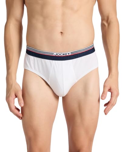 Image of Jockey US49 Men Super Combed Cotton Solid Brief with Ultrasoft Waistband