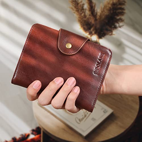 Image of Polare Full Grain Leather Slim and Soft RFID Blocking wallet For Men Snap Bifold Travel Wallet Passport Holders 2 Passports, Coffee, Slim